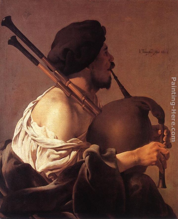 Hendrick Terbrugghen Bagpipe Player Painting